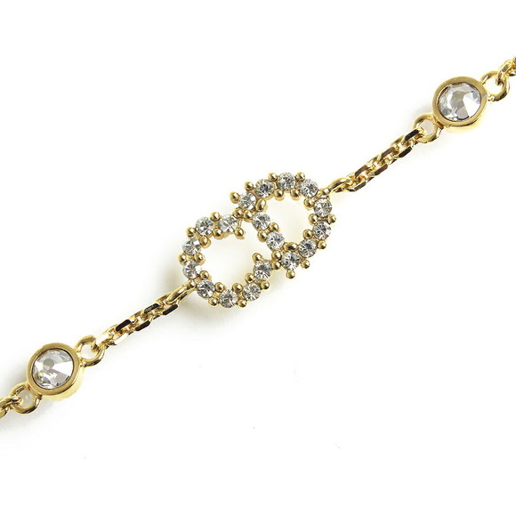 Christian Dior Clair D Lune CD logo rhinestone pearl bracelet gold - Picture 4 of 4